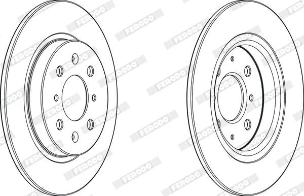 2x FERODO Disco de freno Trasero Ø260mm Altura: 32mm Espesor: 9mm macizo DDF1876C Compatible con HONDA Jazz III Hatchback GE, GG, GP, ZA JAZZ IV GK INSIGHT ZE