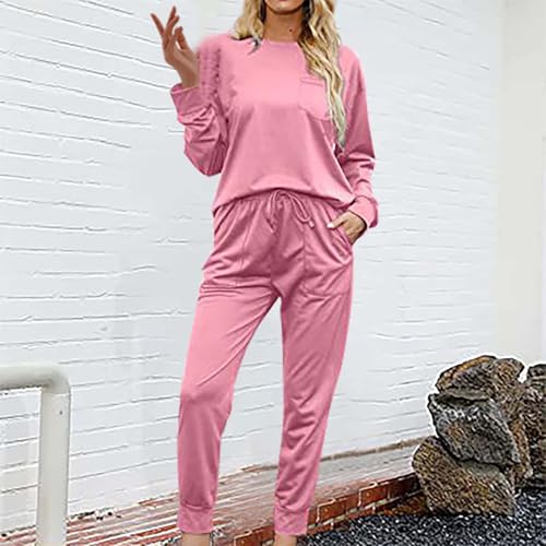 Survêtement de jogging uni rose pour soirées cocooning à la maison - 2