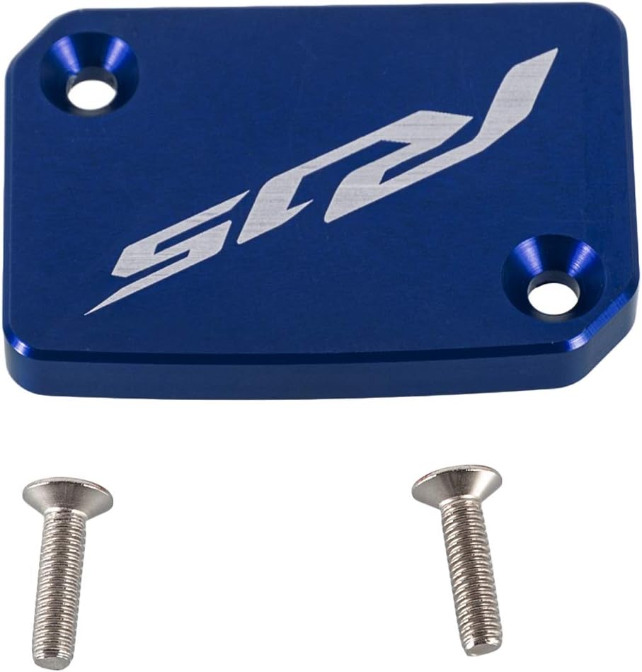 CNC Aluminum Motorcycle Front Brake Fluid Reservoir Cover Cap for Yamaha YZF R15 V3 2017-2020 (Blue)