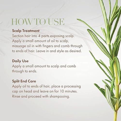 Hair and Scalp Rosemary Oil by The Beauty Centre | Strengthening & Nourishing Biotin Infused Oil | Natural Growth Serum For Eyebrow, Hair Growth 100% Natural | For Damaged Hair | 2oz, 60ml - Image 3