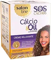Salon Line, Creme Relaxante, Guanidina Calcio & Oil, O Kit contém 215g, 30ml, 50ml e 54ml