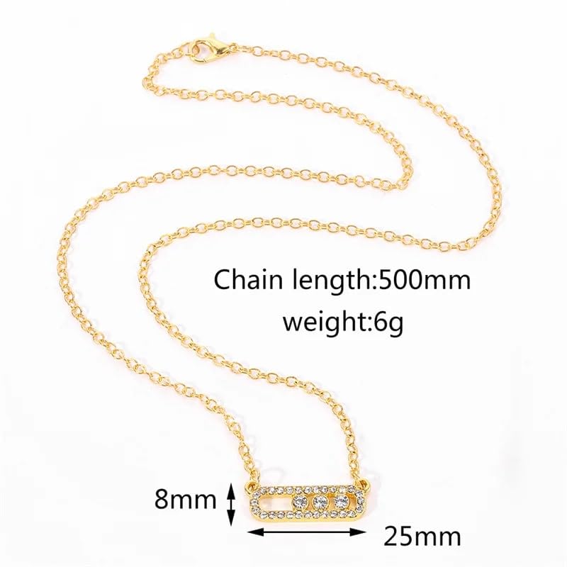 Fashion Geometry Iced Out Necklace Shine Cubic Zirconia Women Charm Collar Jewelry Chic Clavicle Party Sweet Accessory Gift2