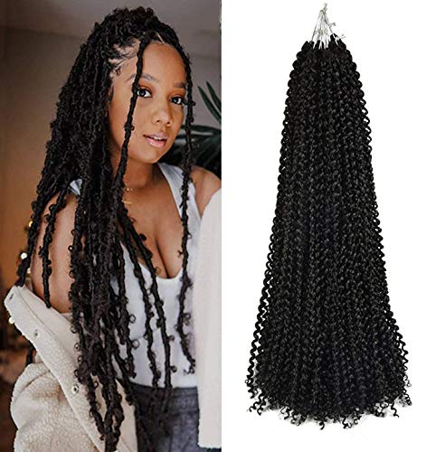 Niseyo 7 Packs Passion Twist Hair 24 Inch Ombre Water Wave Crochet Hair for Passion Twist Crochet Hair Long Bohemian Locs Braiding Hair Extensions (7Packs 1#)
