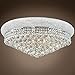 Bagel Design 12 Light 24" Chrome Flush Mount with Clear Asfour Crystals