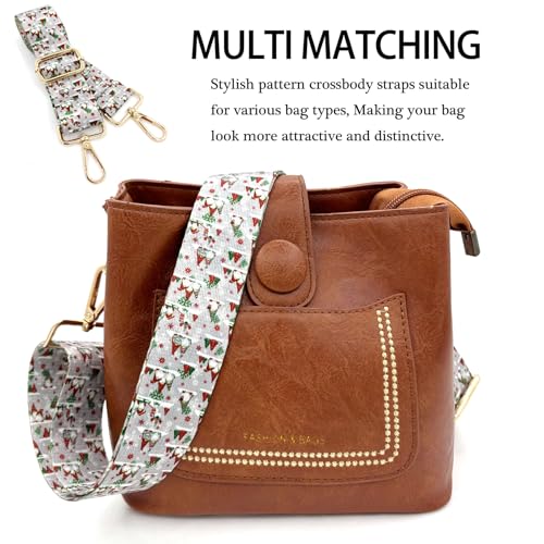 Image of Dsigo Purse Strap, 1.5 inch Wide Gold Alloy Buckle Floral Printing Crossbody Shoulder Strap for Bag Handbag Crossbody Bags