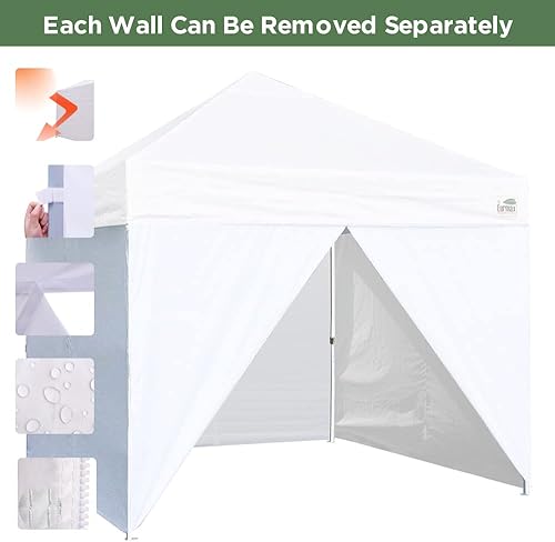 Miniatura 4 de Eurmax Paredes laterales con cremallera completa de Estados Unidos para tienda de campaña fácil de desplegar de 8 x 8 pulgadas, solo 4 paredes