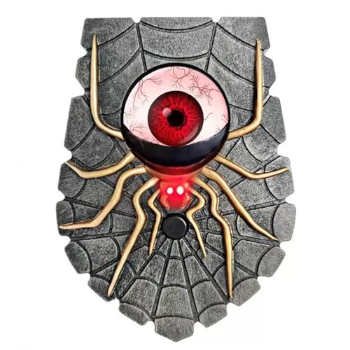 KEELYY Halloween Klingel Augapfel Türklingel Leuchtender Augen mit Spooky Sounds Halloween Deko Tür Gruselige Party Requisite Spinnen