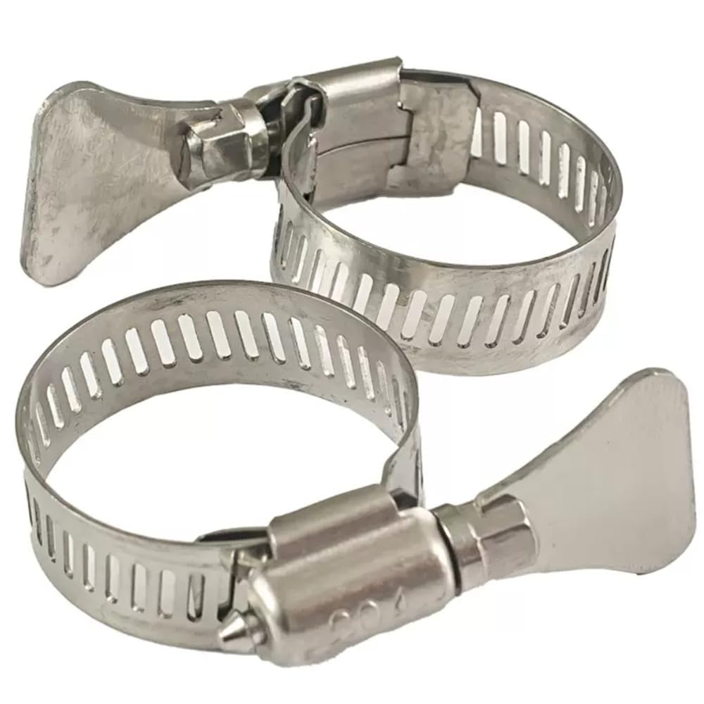 304 Edelstahl 8-44mm Handgedrehte Kehle SS304 Mini-Clips Griff Gas Wasser Aquarium Rohrschelle(21 44 mm)