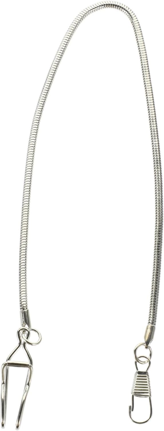 Didiseaon Vintage Silver Snake Clip Pocket Watch Chain Thick Metal Alloy Necklace for Pendant Making and Replacement Retro Design Accessory Men and Women