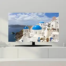 Capa de TV para ambientes internos LCD/LED protetor de tela à prova de poeira e sol para tela de computador capa moderna pintura colorida impressa decoração de sala de estar azul-4||70 polegadas (161