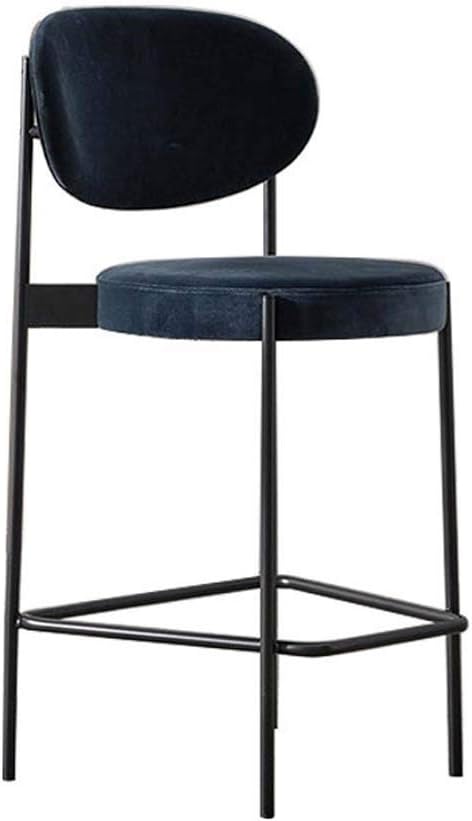 Qqjbd Modern Metal Barstool with Bucket Back and 4 Leg Design, 47" Bar Chairs High Stool for Kitchen Balcony Pub (Color : Blue)