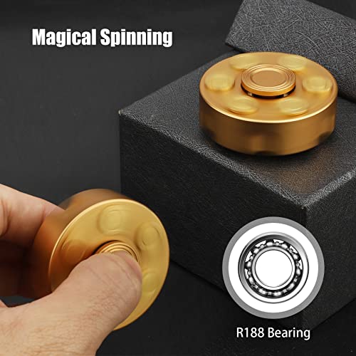 Image of Metal Fidget Spinner Toy, Cool Alloy Hand Finger Spinner Cube Toy, Stress Relief Sensory Spinning Anti Anxiety Desk EDC Toys Gifts Party Favors for Adults Kids 5 6 7 8 9 10+11 12 Years Old Boys
