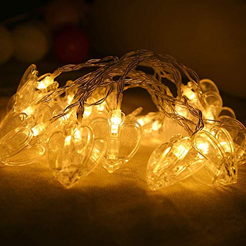 Image of Desidiya Heart Shape Photo Clip Lights 16 LED, 3 Meter Length, Decoration for Home, Patio, Lawn, Restaurants (Warm White)