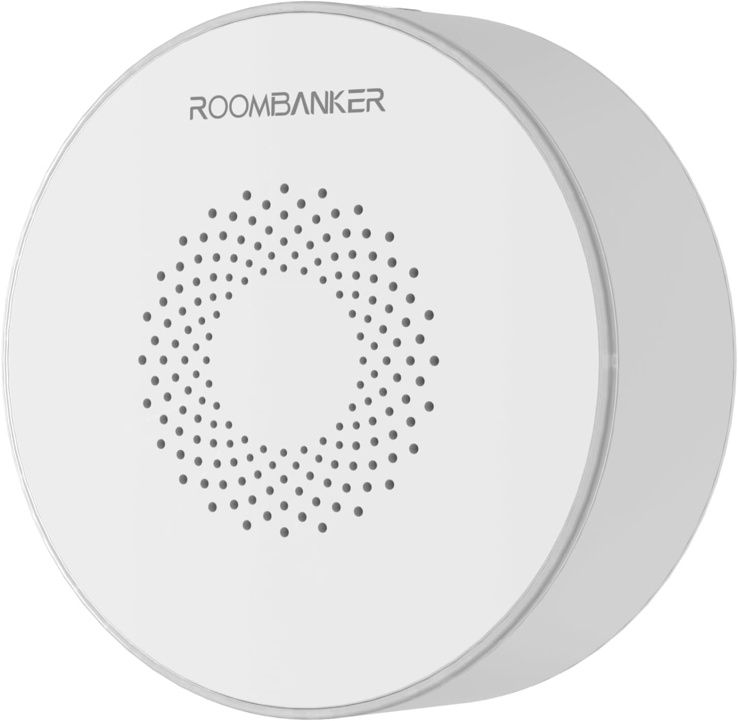 Roombanker Wireless Indoor Siren with Loud Sound & Flashing Strobe Lights - Adjustable Volume & Duration, Effective Burglar Deterrent, Requires Roombanker Hub