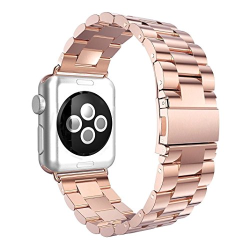 Für Apple Watch Armband 38mm, AISPORTS iWatch Uhrenarmband 38mm Edelstahl Smart Watch Ersatzband Armband Schnalle Schließe Wristband für 38mm Apple