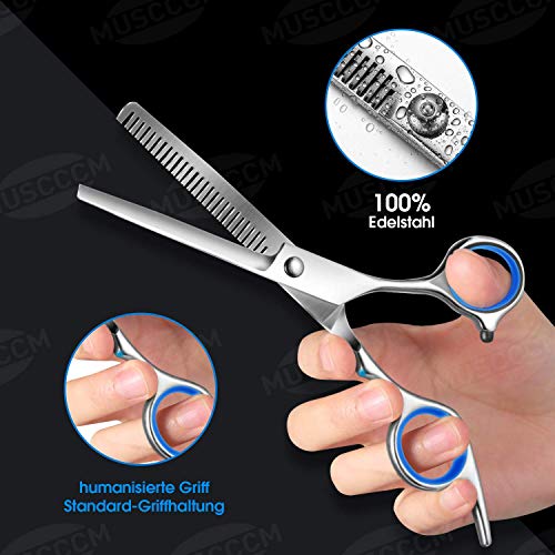 kit peluqueria 9 piezas tijeras peluqueria MUSCCCM tijeraspeluqueria profesional de acero inoxidable, para el corte de… - Imagen 3