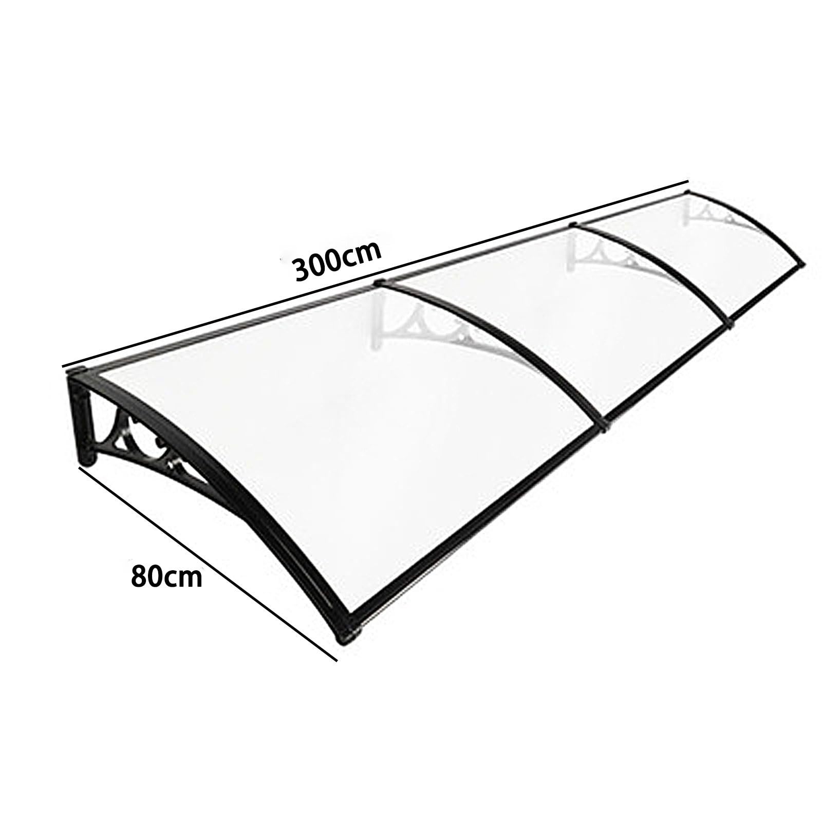 Outdoonopy Wodoodporny zadaszenie do drzwi i balkonu, ochrona przed słońcem i deszczem, 300 x 80 cm, trwała osłona zewnętrzna, łatwy montaż, odporny na promieniowanie UV, markiza odporna na warunki