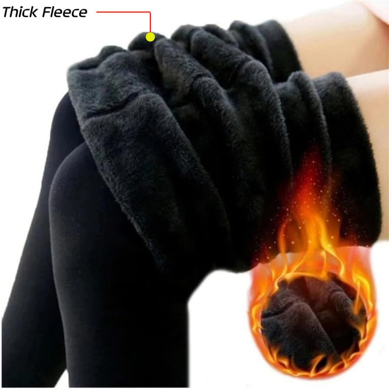 Image of Tights for Girls | Thermal Fur Stockings | Winter Warm Fleece Lined Footed Tights Leggings High Waist Pantyhose