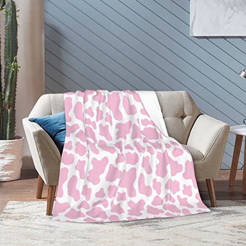 Pink Cow Print Blankets and Throws, Cute Blankets for Teen Girls, Cow Blanket for Adults, Cow Baby Blanket for Girls, Toddler Blanket for Kids, Cow Print Stuff for Women, Cow Gifts for Women 40"x 50"
