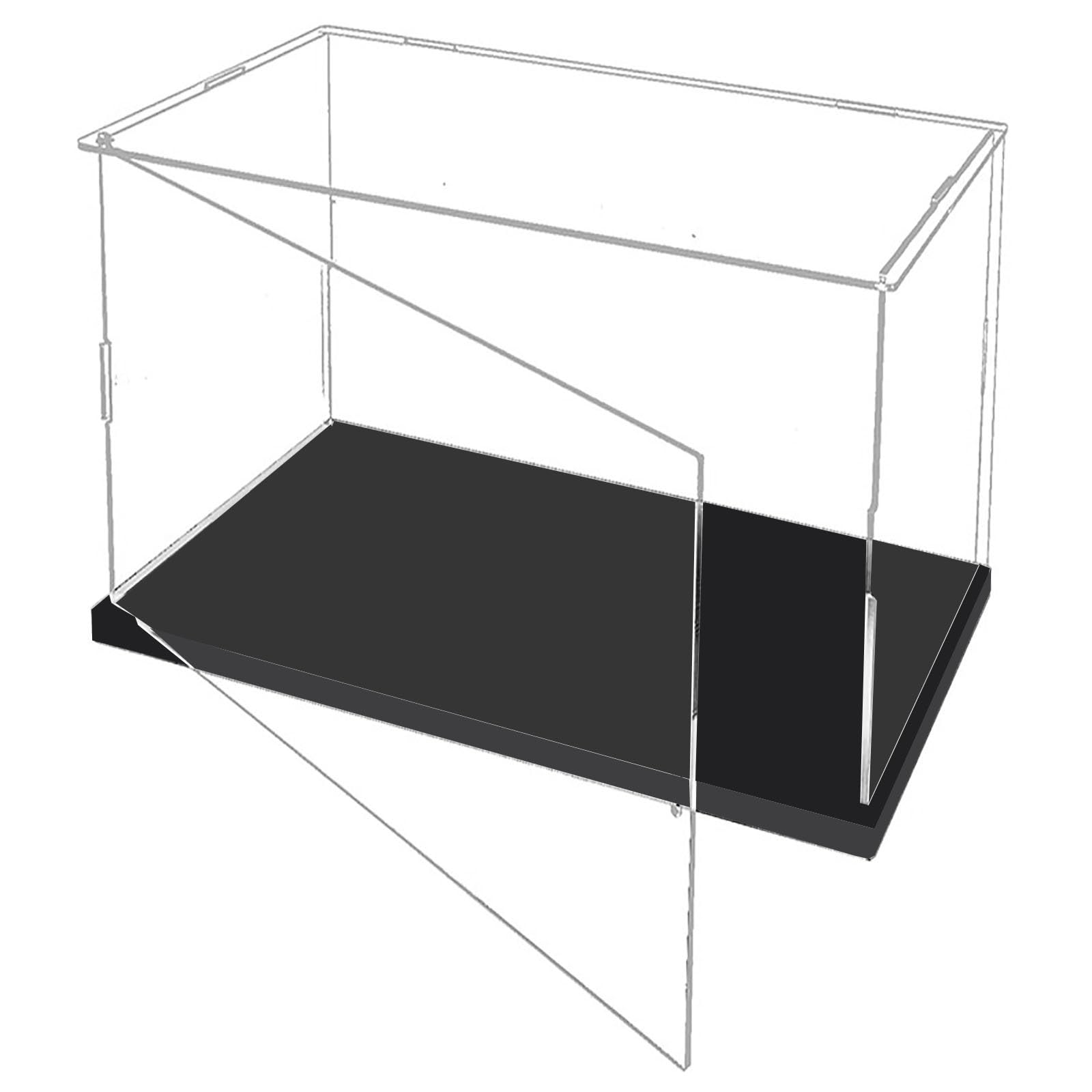 Scatola Acrilico Trasparente Vetrina espositiva in acrilico con porta e base, cubo quadrato trasparente/scatola di plastica antipolvere per oggetti da collezione, action figure e cimeli(45x25x60 cm/18