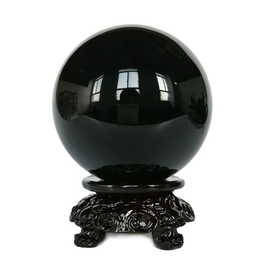 Feng Shui Ornaments Crystal Ball/Photography Ball Obsidian Crystal Ball Office Auspicious Ball Ball Stone Polished Auspicious Gift Decoration for Photography Decoration (8cm)