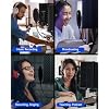 Moukey Microphone Isolation Shield, with Pop Filter& Table Stand, Foldable Mic Shield with Triple Sound Insulation, High Density Mic Sound Shield for Recording Studio, Podcasts, Singing, Broadcasting