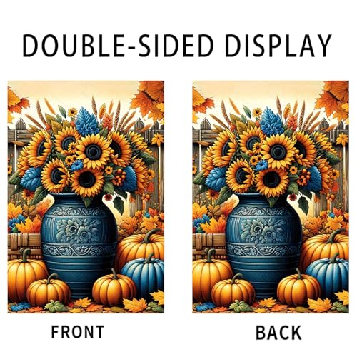 Image of Nuxovilar 12x18 inch Blue Vase Sunflower Pumpkin Flag