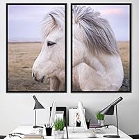 2 Piece Framed Canvas Wall Art Horse Canvas Prints Home Artwork Decoration for Living Room,Bedroom - 16