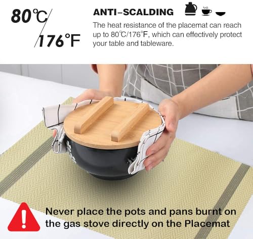 Image of Dribble Premium PVC Placemats Set of 6 | Heat-Resistant, Washable, Waterproof Table Mats | Anti-Slip Dining Table Placemats for Kitchen & Home Decor - 45x30cm, Design - Ivory Charm