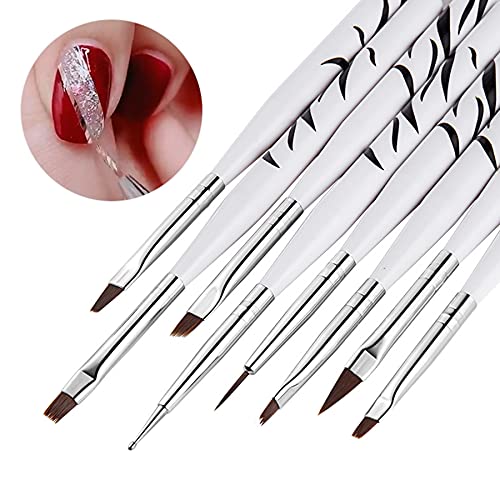 LYYDAN 8 Stück Nagel Pinsel, Nagelpinsel Set Acryl Nagel Kunst Pinsel Zebramuster Lichttherapiestift für UV-Gel Salon… – Bild 8
