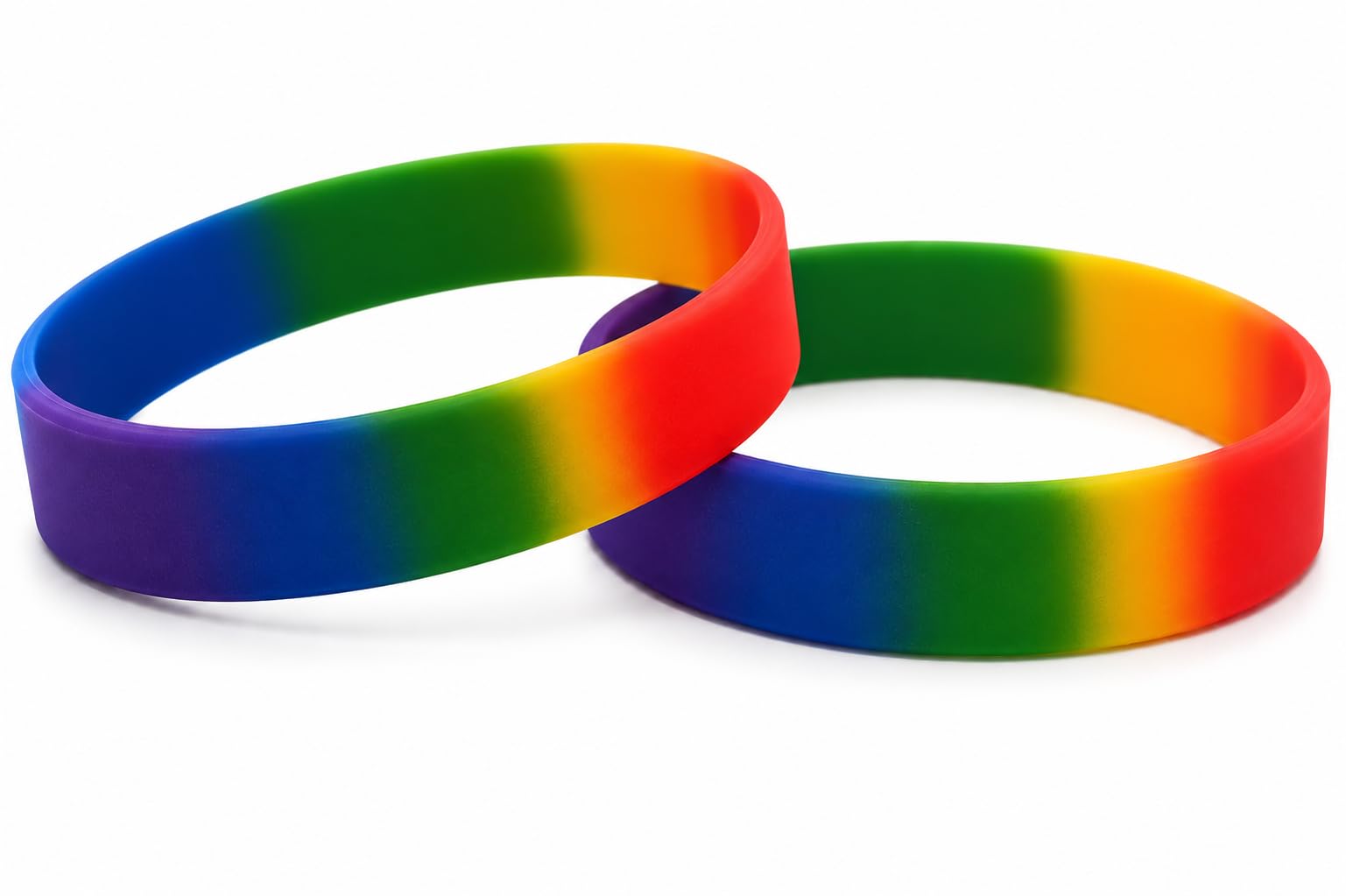 Child Youth Silicone Bracelet Wristband, 10 Pack (Rainbow)
