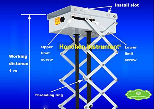 Hanchen Instrument® 100 cm motorisé Ciseau Vidéoprojecteur Lift télécommande électrique Support Plafond pour Cinema Église Hall d'école (110 V)