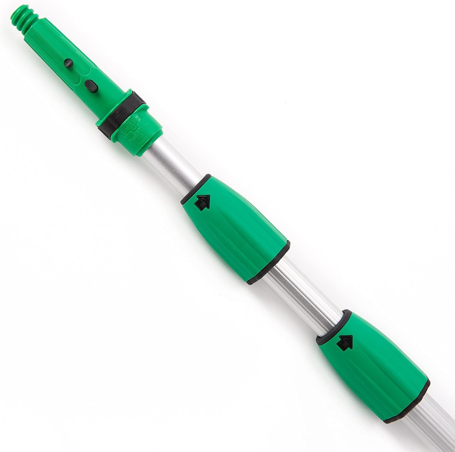 UNGER OptiLoc 1,85 m Varilla telescópica (compatible con herramientas de limpieza de ventanas, mango ergonómico, punta antideslizante, cierre giratorio de dos componentes) ED180