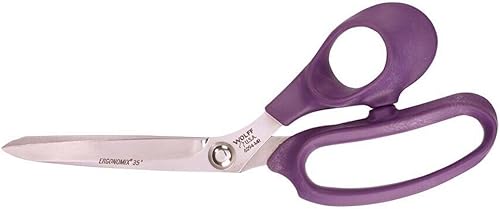 Wolff Ergonomix Tijeras industriales y de tela de 9 pulgadas, color morado, asas de tamaño mediano, fabricadas en Estados Unidos