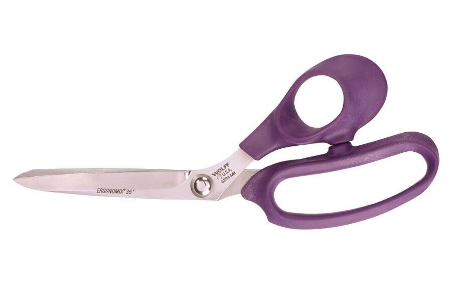 Wolff Ergonomix 9” Industrial & Fabric Shears/Scissors Purple, Medium Sized Handles - Made in USA