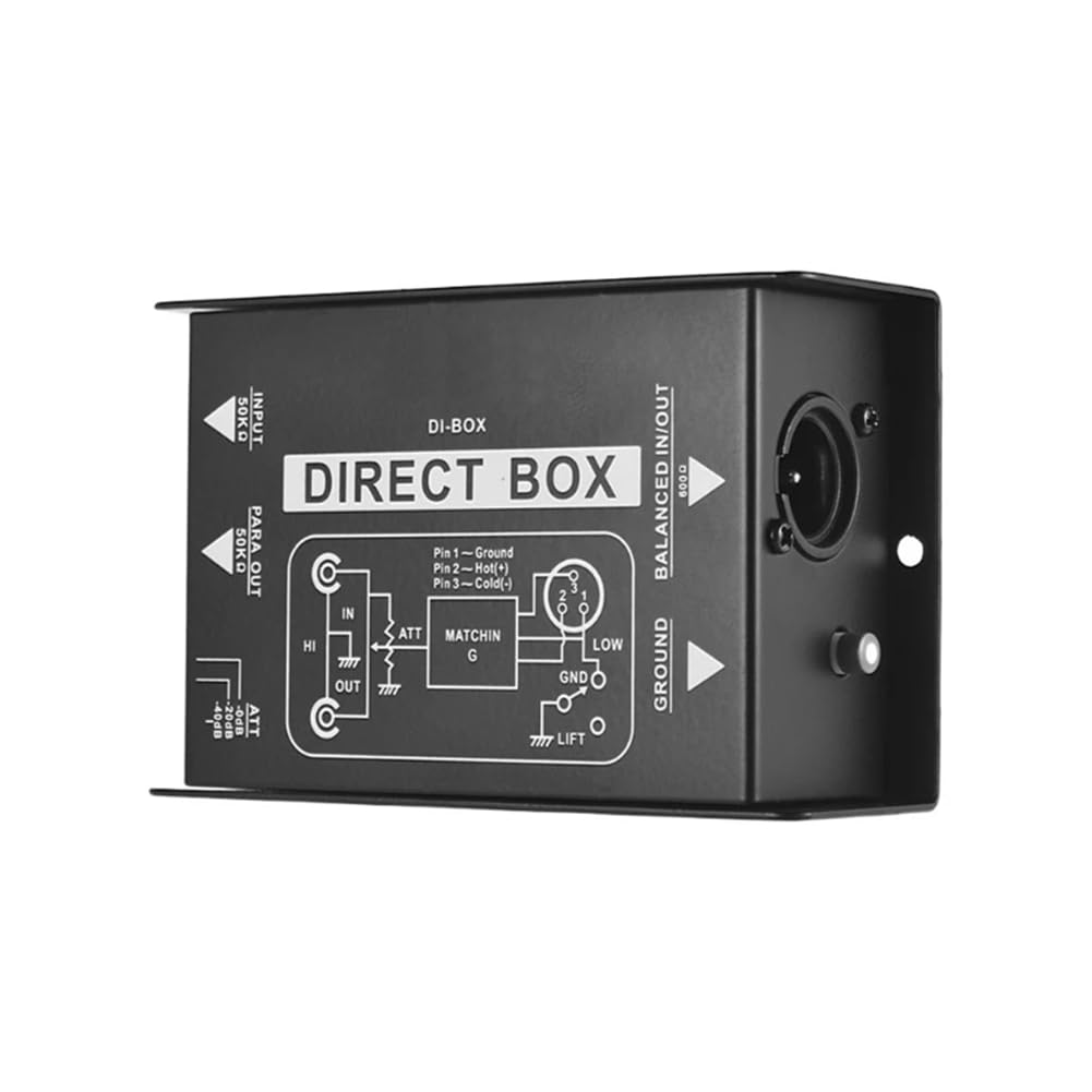 Caja Directa Profesional Caja DI-Box Pasiva Monocanal Caja de InyeccióN Directa SeñAl Balanceada y Desequilibrada