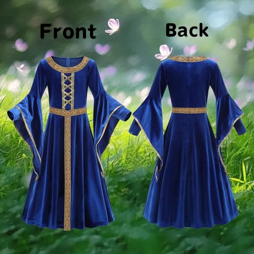 Vestido medieval noble de terciopelo para niñas 10-12 años miniatura 5