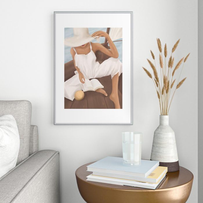 Amazon.com: Society6 Summer Reading I Framed Art Print - Modern