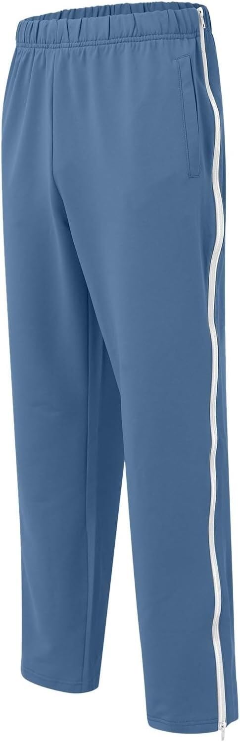 ZDSUHYIW Pantalon De Rééducation Pour Homme - Ouverture Latérale - Fermeture éclair Sur Toute La Longueur - Pantalon De Survêtement Surdimensionné - Coton - Pantalon De Sport Chaud - Pantalon De Sport