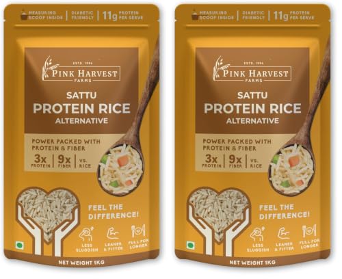 Image of Pink Harvest Farms Sattu High Protein Rice| Vegan |Low GI | Diabetic Friendly - 1 Kg (Pack of 2)