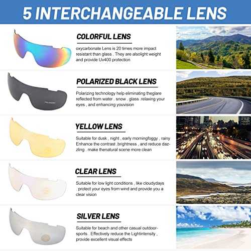 SAWUTPV Occhiali da Ciclismo Uomo Donna