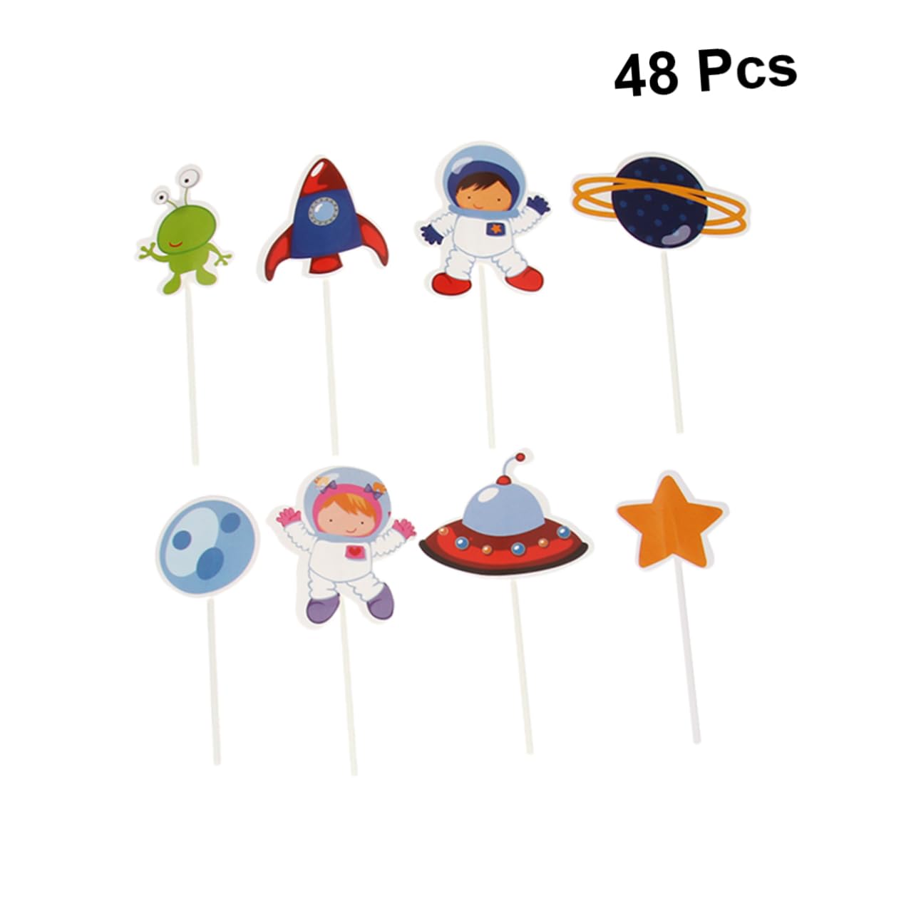 TOPBATHY 144stücke Astronauten Kuchendeko Set Teilig Kleine Weltraum-thema Cupcake Topper Für Kindergeburtstag Und Partys Sichere Und Bedruckte Dekorationen Für Kuchen Und Muffins