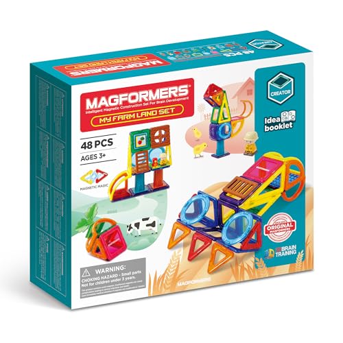 Magformers My Farm Land Magnetic Building Tiles Toy In A Farming Theme. Magnetic Building Blocks For Children. STEM Toy.