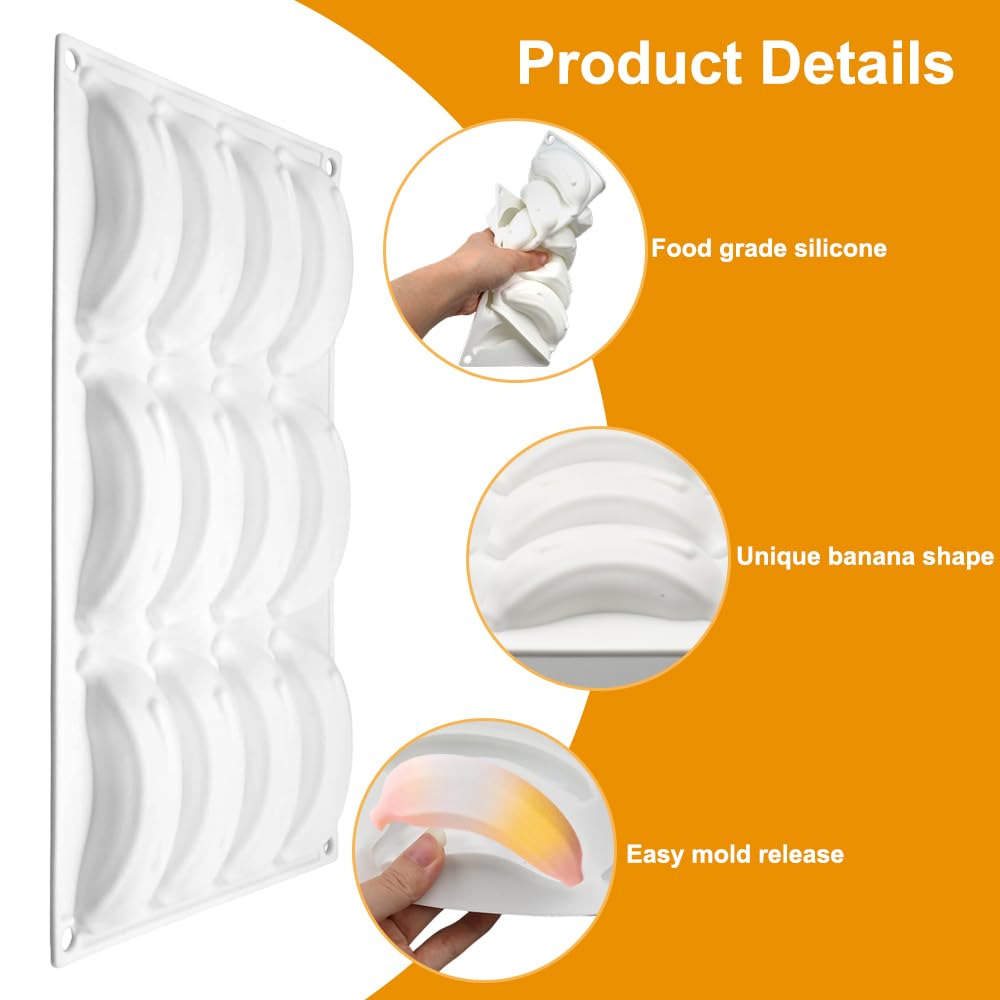 Fruitvormige Siliconen Mallen, Siliconen Chocolade Mallen Non-Stick Snoep Handgemaakte DIY Mallen Oranje/Framboos/Takken/Banaan 3D Siliconen Fruit Mold voor Cupcake Decorating
