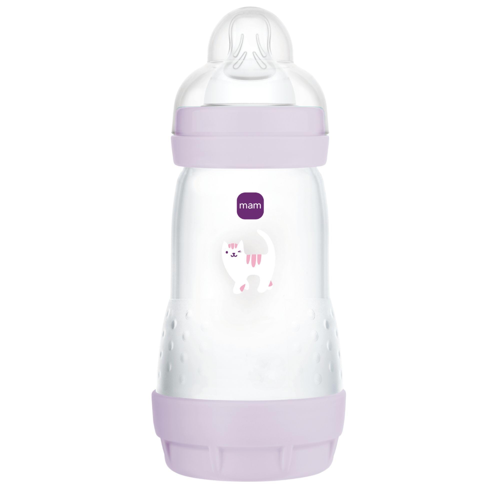 MAM - Biberon Easy Start Anti-Colica 2+ Mesi Flusso Medio (260 ml) Lilla - Riduce Coliche e Disagio del Bambino - Compatibile Con l'Allattamento Al Seno
