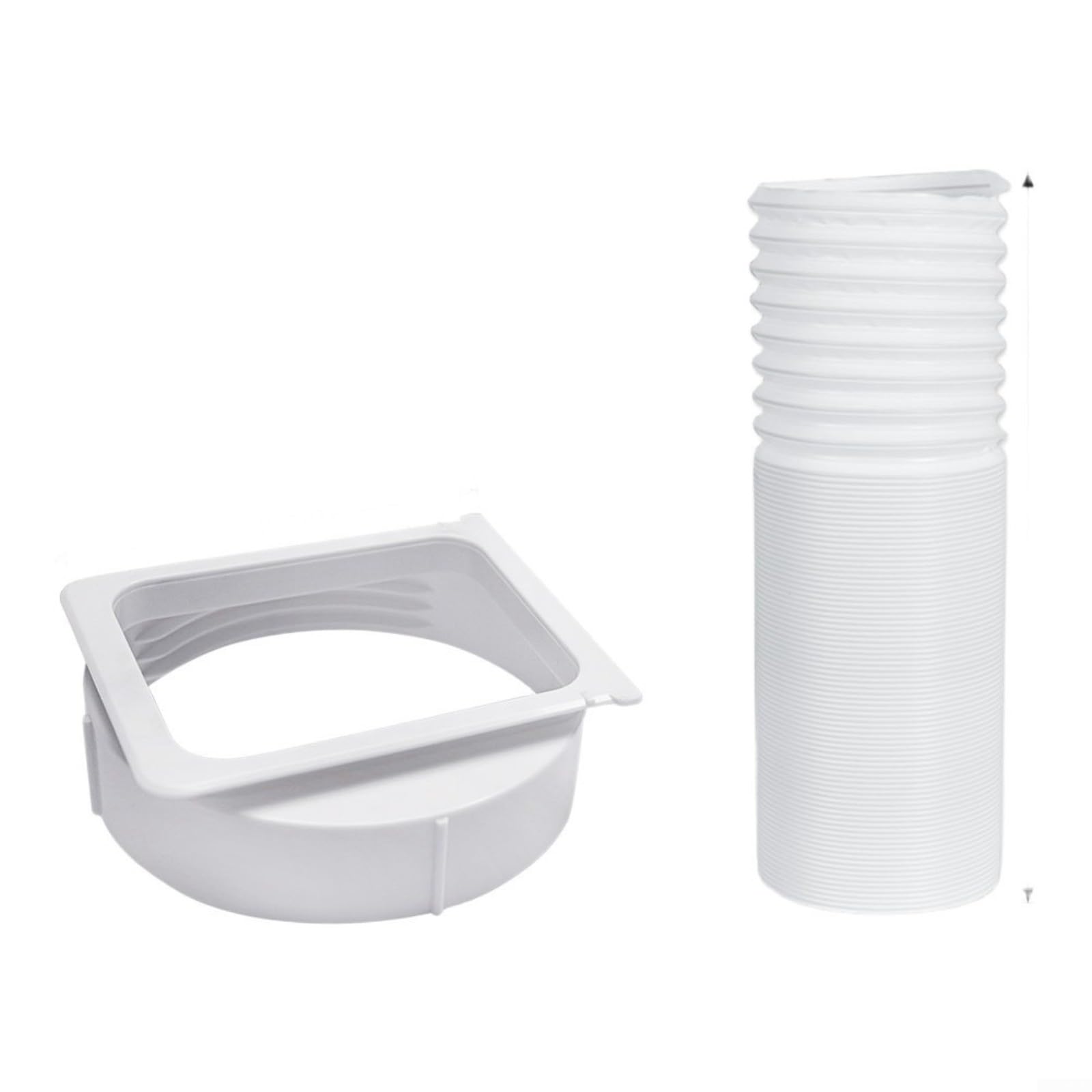 Klimaanlagen-Ablaufschlauch-Adapter für Midea Tragbare Klimaanlage, Verlängerungsschlauch aus PP/ABS mit Stahlspirale, Hitzebeständig bis 15 cm Durchmesser, Weiß(Kupplung + 300 cm Rohr)