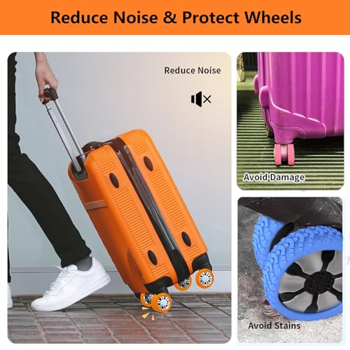 Luggage wheel covers suitcase wheels protectors for dual-wheeled luggage suitcase with a diameter of 2-2.4 inches /5-6cm (8, Red)2