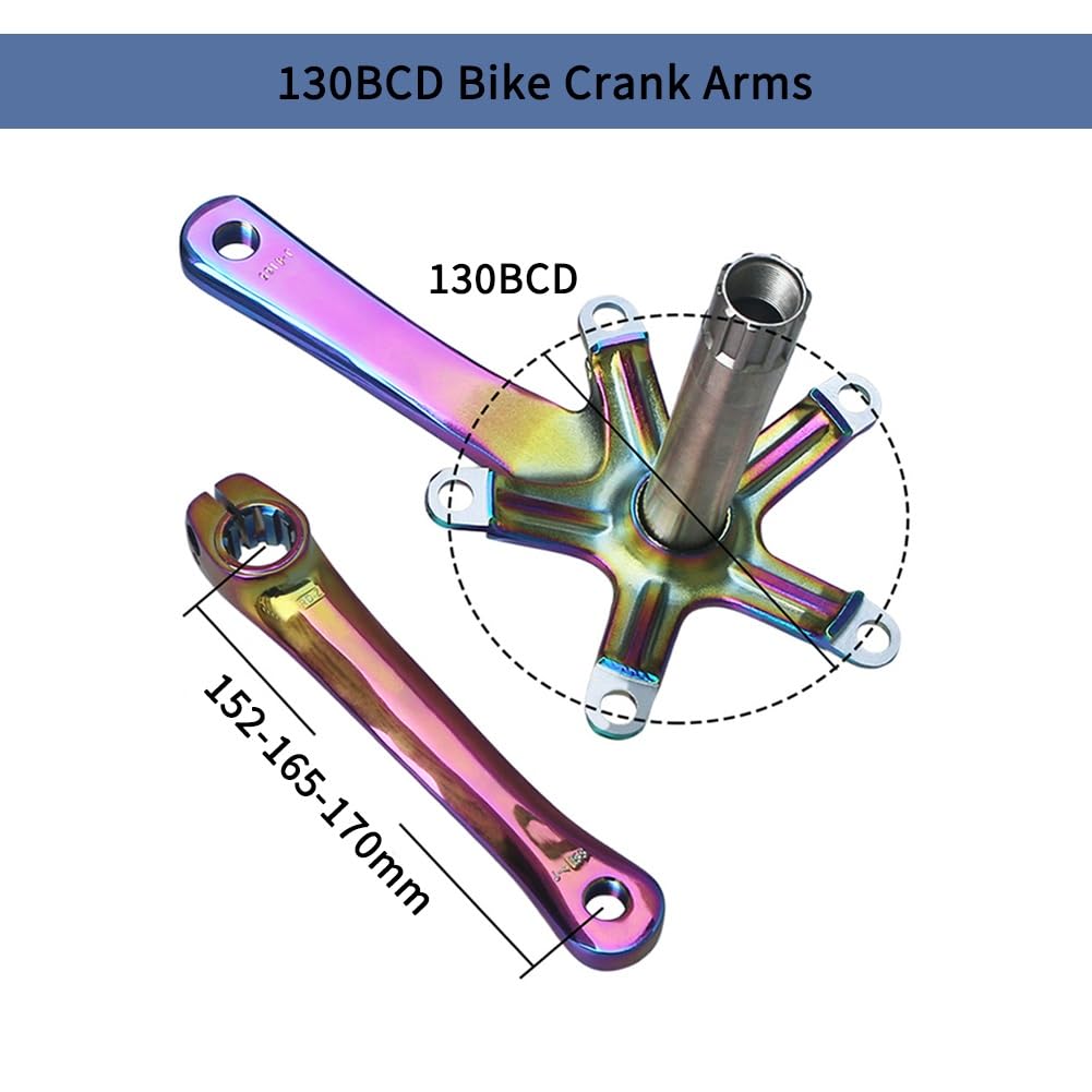 Pedivelle per Bici da Strada/Pieghevoli 152/165/170 mm, guarnitura per Mountain Bike 130 mm BCD, guarniture Cave Integrate con Movimento Centrale BSA, Adatte a 9-10-11 velocità, in