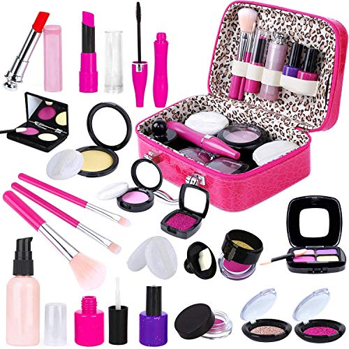 Tomons Kids Washable Princess Make Up Kit with Mirror, 26 PCS Kids Makeup Kit for Girls?Make Up Toy Cosmetic Kit Gifts for Girls - Safety Tested- Non Toxic