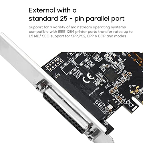 GRABLOOM PCIe Expansion Card Adapter 25Pin Parallel LPT PCI to Parallel DB25 Printer Port Controller Card Pcie to Parallel